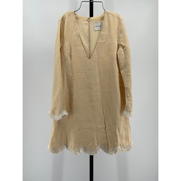 Posse 'Essie' Yellow Linen Kaftan Dress Size XXS - Picture 5 of 5